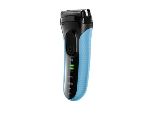 Braun 149323 Wet &amp; Dry, Rechargeable, Charging time 1 h, Nickel-Metal Hydride, Number of shaver heads/blades 3, Black, Blue