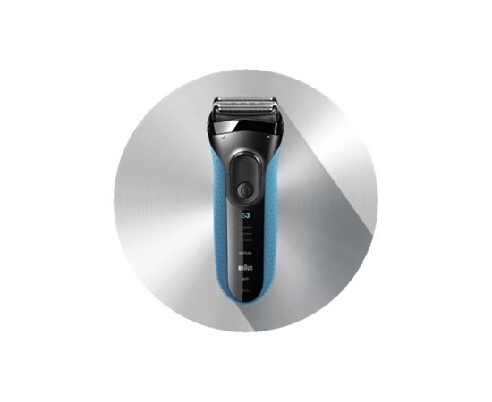 Braun 149323 Wet &amp; Dry, Rechargeable, Charging time 1 h, Nickel-Metal Hydride, Number of shaver heads/blades 3, Black, Blue
