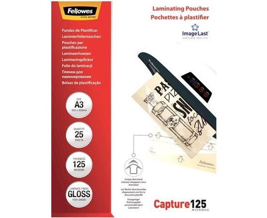 LAMINATOR POUCH GLOSSY/A3 125 25PCS 5396501 FELLOWES