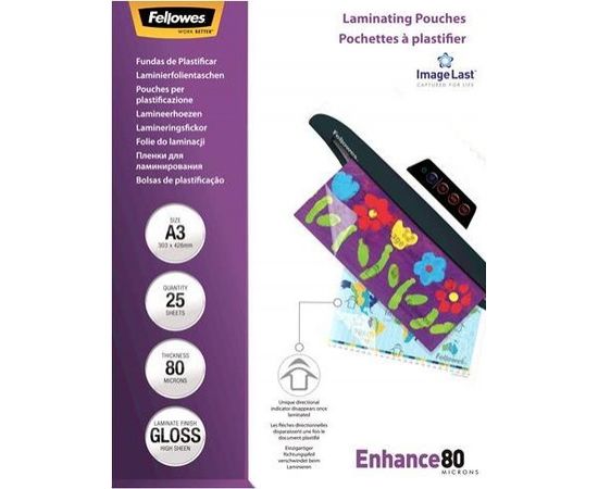 LAMINATOR POUCH IMAGELAST/A3 80 25PCS 5396403 FELLOWES