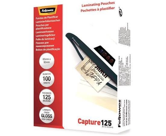 LAMINATOR POUCH GLOSSY CARD/125 100PCS 5306702 FELLOWES