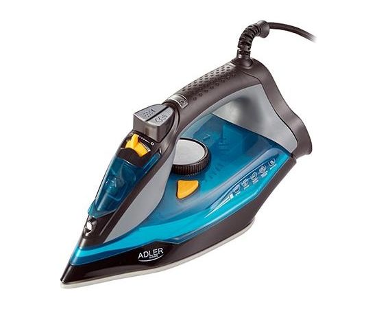 Adler AD 5032 Iron, Steam, Ceramic soleplate, Auto power off, Countinuous steam 80g/min, Grey/Blue