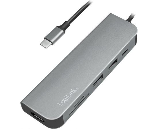 LOGILINK - USB-C™ multifunction hub, HDMI, PD, card reader, USB 3.2 Gen