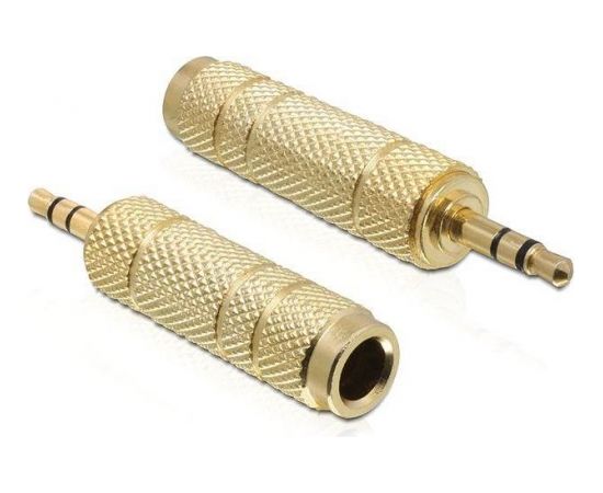 Delock Adapter Stereo plug 3.5 mm 3 pin > Stereo jack 6.35 mm 3 pin metal Dažādi vadi