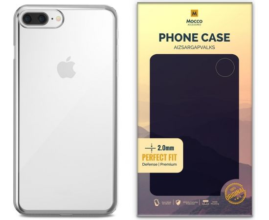 Mocco Original Clear Case 2mm Aizmugurējais Silikona Apvalks Priekš Apple iPhone 7 Plus Caurspīdīgs (EU Blister)