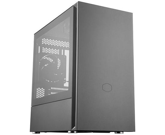 Cooler Master Silencio S400 with Steel side panel Black,  Mini ITX, Micro ATX, Power supply included Yes