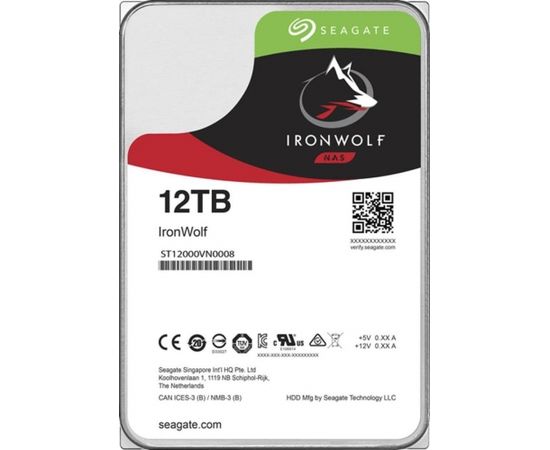 SEAGATE IronWolf 12TB SATA 3.0 7200rpm 3.5" HDD