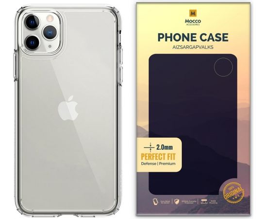 Mocco Original Clear Case 2mm Aizmugurējais Silikona Apvalks Priekš Apple iPhone 11 Pro Max Caurspīdīgs (EU Blister)