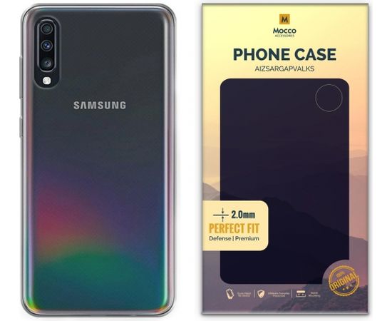 Mocco Original Clear Case 2mm Aizmugurējais Silikona Apvalks Priekš Samsung A705 Galaxy A70 Caurspīdīgs (EU Blister)