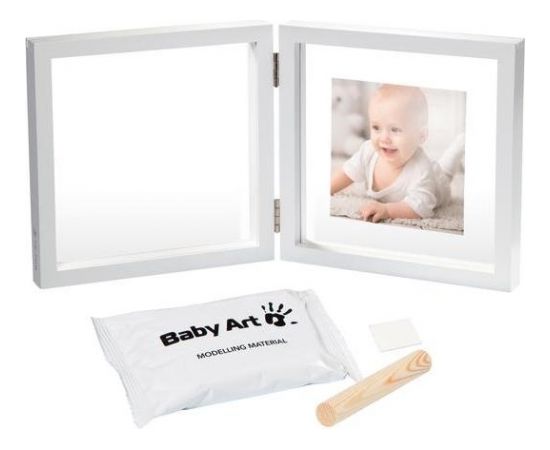 Baby Art Baby Style dubultais komplekts mazuļa pēdiņas vai rociņas nospieduma izveidošanai ar krāsu vai masu, balts - 3601095800