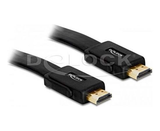 Delock Cable HDMI V1.4 M/M Flat, 1m, Black