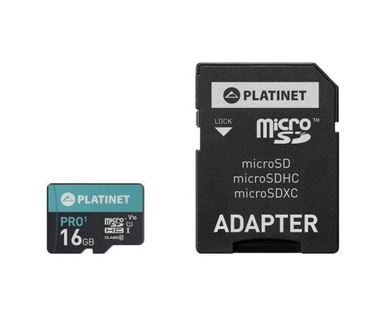 PLATINET MICROSDHC 16GB CLASS 10/UHS 1 PRO + ADAPTER SD