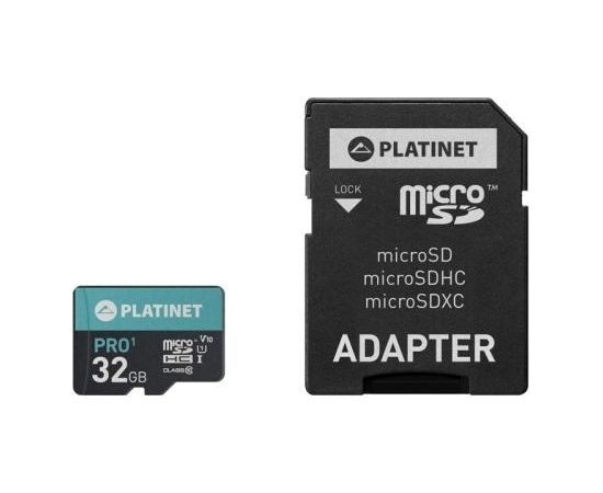 PLATINET MICROSDHC 32GB CLASS 10/UHS 1 PRO + ADAPTER SD