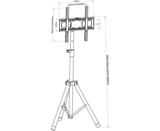 Techly Fixed universal tri  mount for TV LCD/LED/Plasma 17-60'' 35kg VESA tilt
