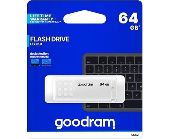 GOODRAM memory USB UME2 64GB USB 2.0 White