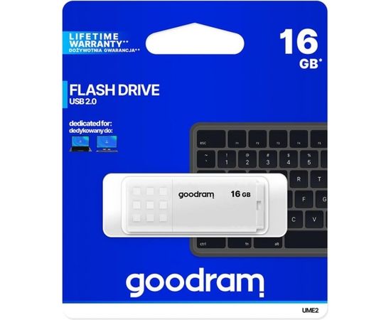 GOODRAM memory USB UME2 16GB USB 2.0 White