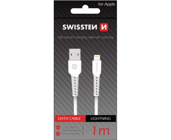 Swissten Basic Fast Charge 3A Lightning (MD818ZM/A) Datu un Uzlādes Kabelis 1m Balts