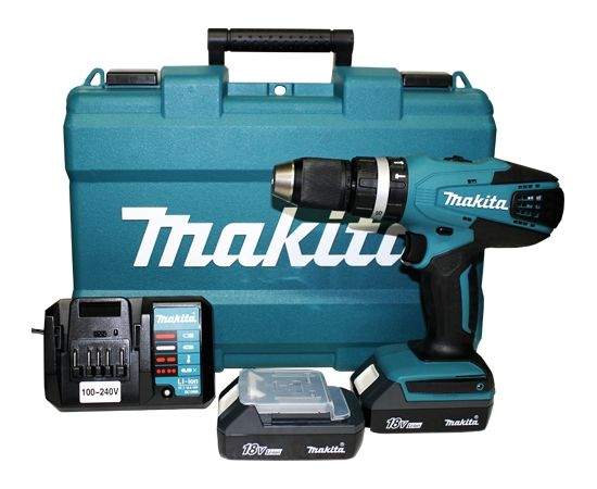 Makita HP457DWE 18V Li-Ion 2 x 1.1Ah Triecienurbjmašīna ar lādētāju un bateriju