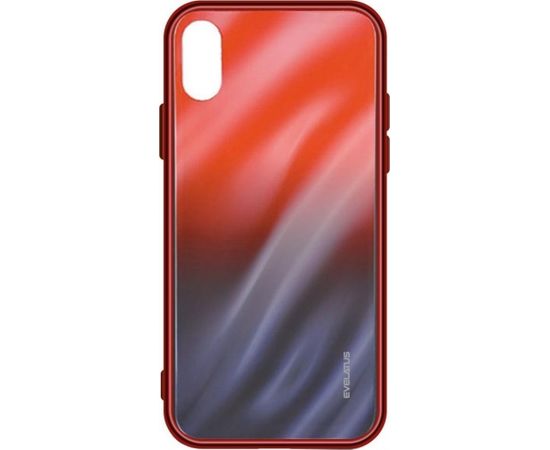 Evelatus iPhone XR Water Ripple Gradient Color Anti-Explosion Tempered Glass Case  Gradient Red-Black