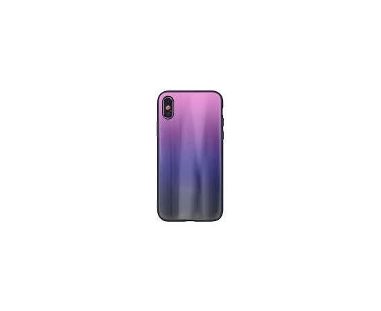 ILike iPhone XR Aurora Glass case  Pink-Black