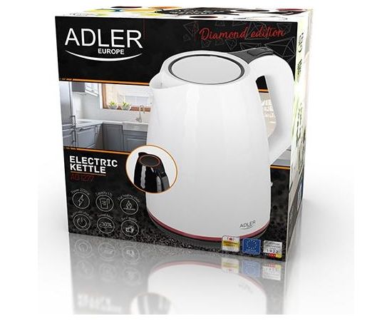 ADLER AD 1277 Black Elektriskā tējkanna 1.7L 2200W