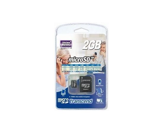 Memory card Transcend microSD 2GB + Adapter