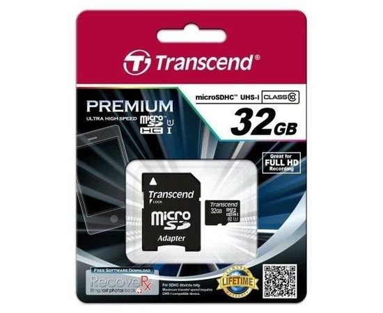 Memory card Transcend microSDHC 32GB UHS1 + Adapter