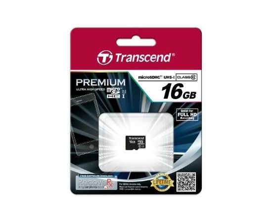 Transcend memory card Micro SDHC 16GB Class 10 UHS-I