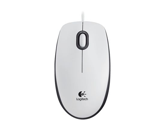 Logitech Mouse M100 Wired, No, White,