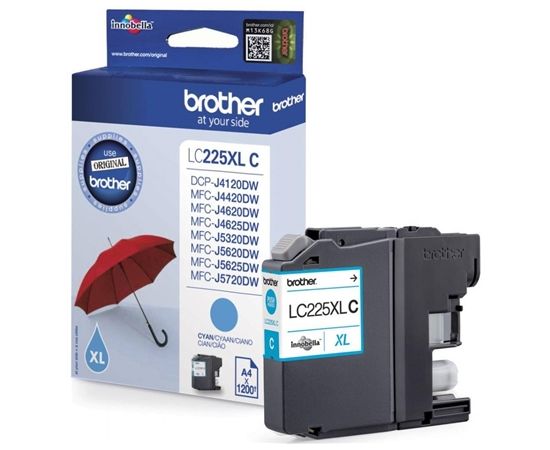 Brother LC-225XLC Ink Cartridge, Cyan