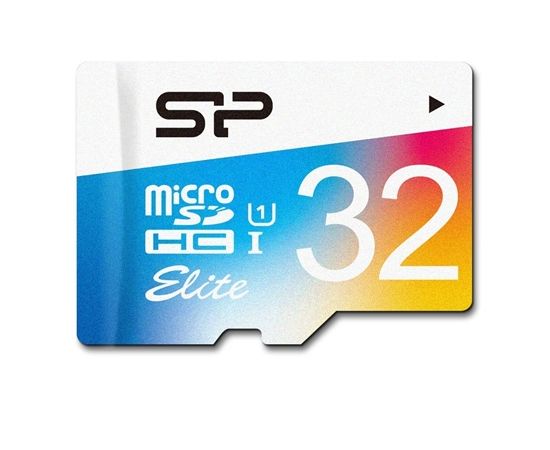 Silicon Power Elite UHS-1 Colorful 32 GB, MicroSDHC, Flash memory class 10, SD adapter