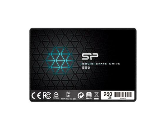 Silicon Power SSD Slim S55 960GB 2.5" SATA III 6GB/s, 560/530 MB/s, 7mm (Ir veikalā)
