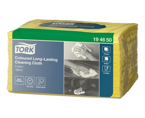 Lupatiņas TORK PREMIUM W8 sistēmai,izmēri: 38 x 30 cm., 40gab./iepak., dzeltenā krāsā