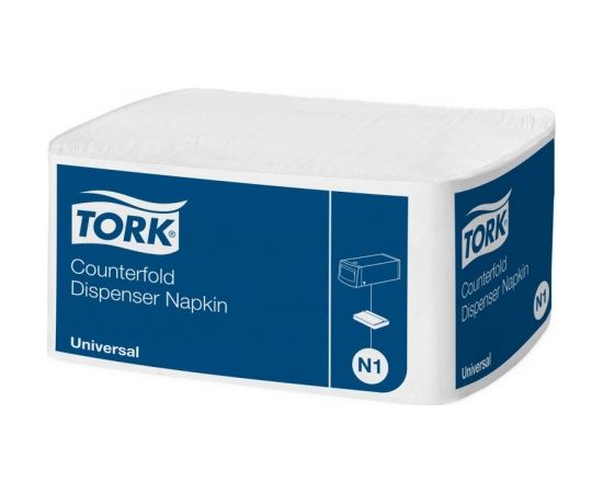 Salvetes TORK Universal N1/N2, 1 sl., 250 salvetes, 30 x 33 cm, baltā krāsā
