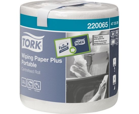 Papīra dvieļi TORK Plus Portable, 2 sl., 400 lapas rullī, 23.3 x 19.3 cm, 93 m, baltā krāsā