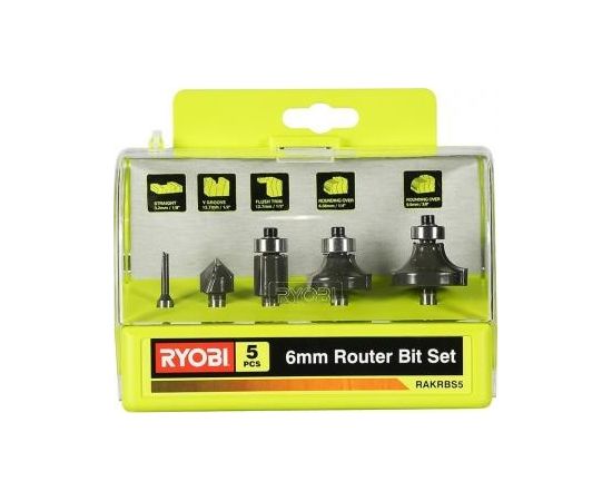 Frēžu komplekts kokam Ø6mm (5gab.) RAKRBS5 RYOBI