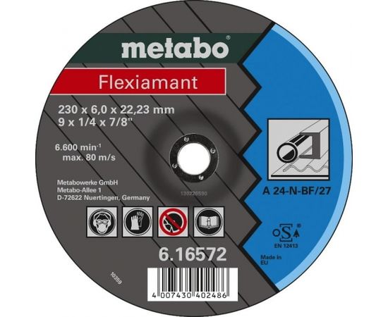 Slīpdisks metālam 125x6,0mm, Metabo