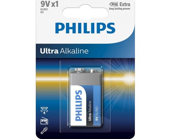 PHILIPS 6LR61E1B/10 baterija krona Ultra Alkaline 9V