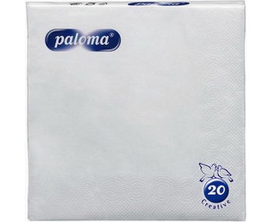 Salvetes PALOMA EXCLUSIVE, 3 sl., 20 salvetes, 33 x 33 cm, baltā krāsā