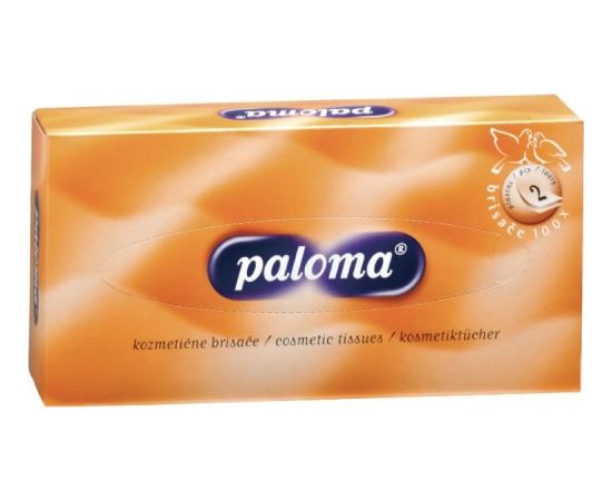 Kosmētiskās salvetes PALOMA BASIC, 2 sl., 100 salvetes, 19.5 x 20 cm, baltā krāsā