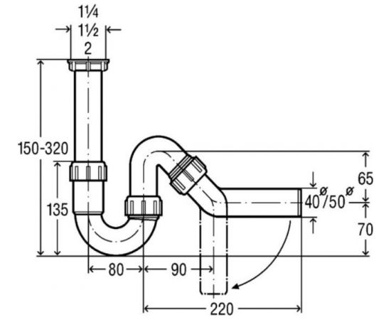 Viega PVC sifons 11/2"x50