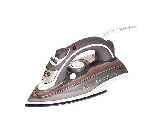 Adler Steam iron AD 5030 Brown, 3000 W, Steam, Continuous steam 20 g/min, Anti-drip function, Anti-scale system, Water tank capacity 310 ml