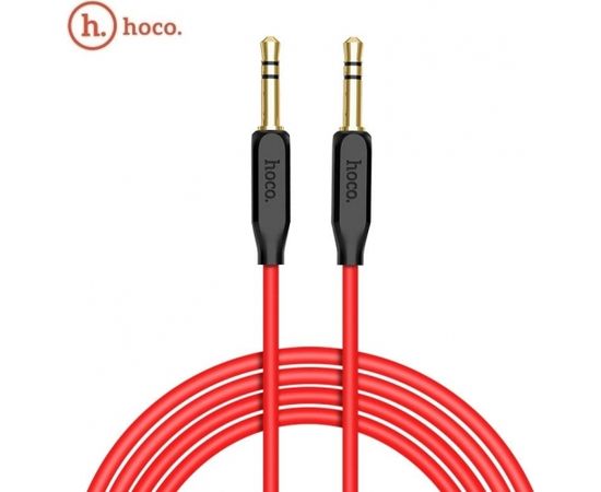 Hoco UPA11 Premium Aux Ligzdas 3.5mm spraudnis uz 3.5mm spraudnis Stereo Audio 1m Kabelis Melns