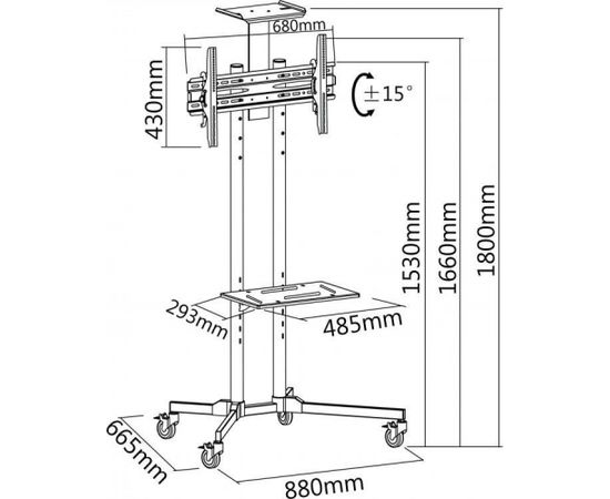 Sbox Floor Trolley LED TV Stand FS-401