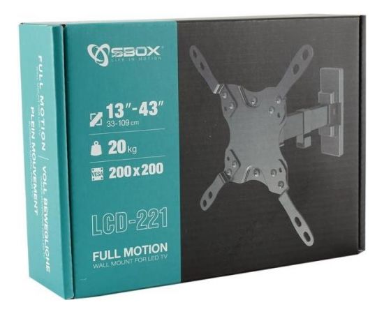 Sbox Full Motion Flat Screen Led TV Mount 13"-43" 20kg LCD-221