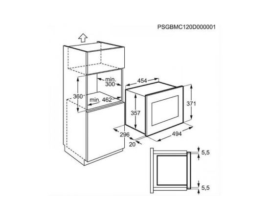 ELECTROLUX EMS17006OX mikroviļņu krāsns, iebūvējama, 17L