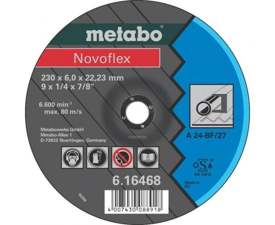 Slīpēšanas disks 125x6mm A24 Novoflex, Metabo