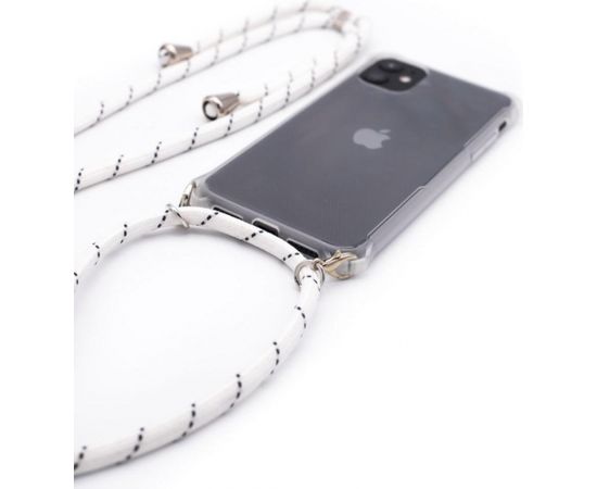 Evelatus iPhone 11 Pro Max Case with rope White Stripes  Transparent