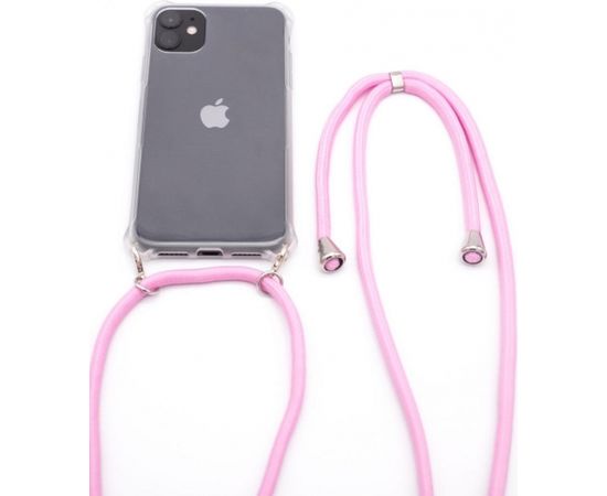Evelatus iPhone 11 Pro Max Case with rope Pink  Transparent