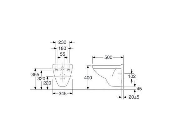 Gustavsberg Piekaramais  s Nautic 5530 Standarta  a vāks. Podi pie sienas